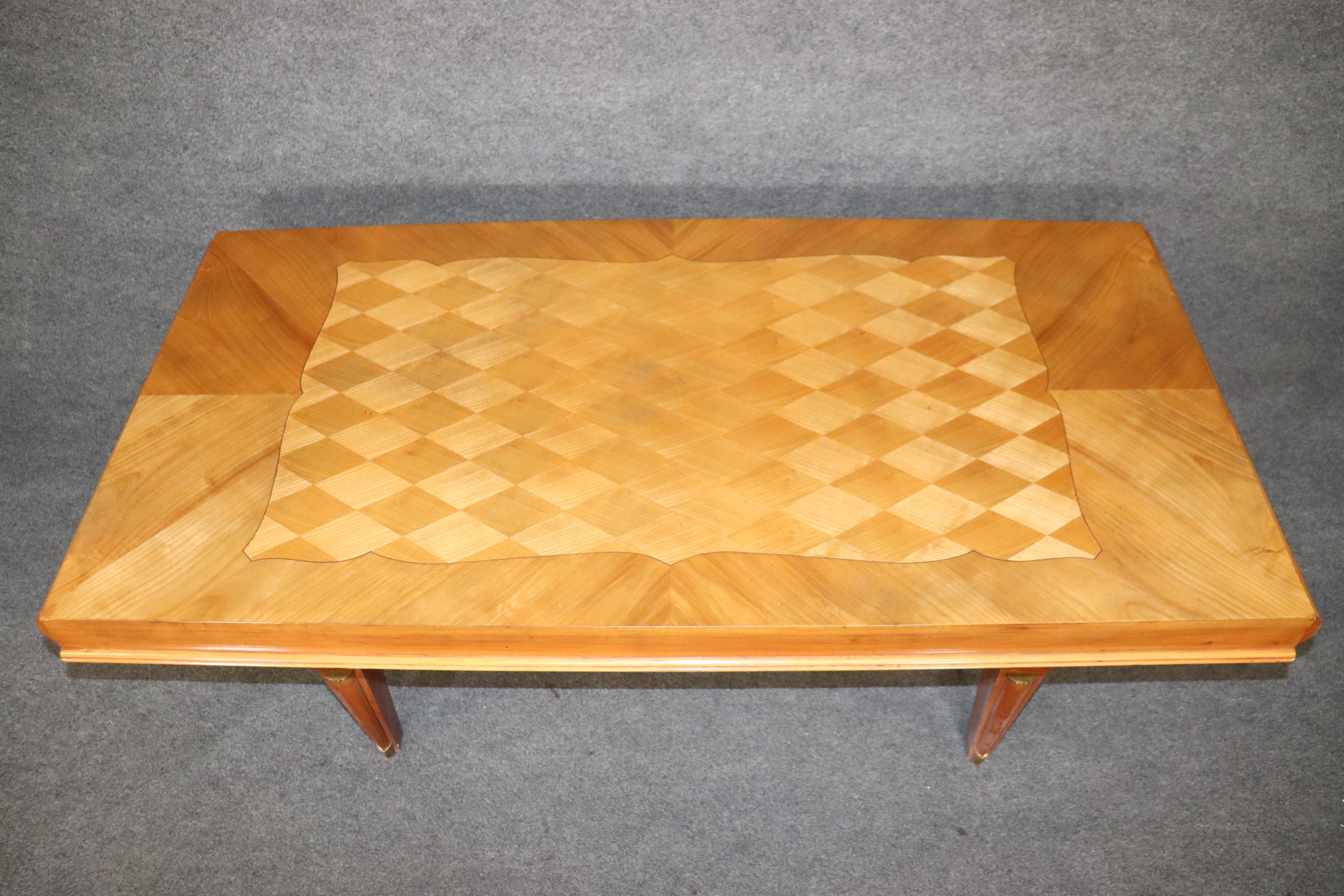 Mid-20th Century Sycamore Mid century Modern or Art Deco Dining Table manner of Andre Arbus For Sale