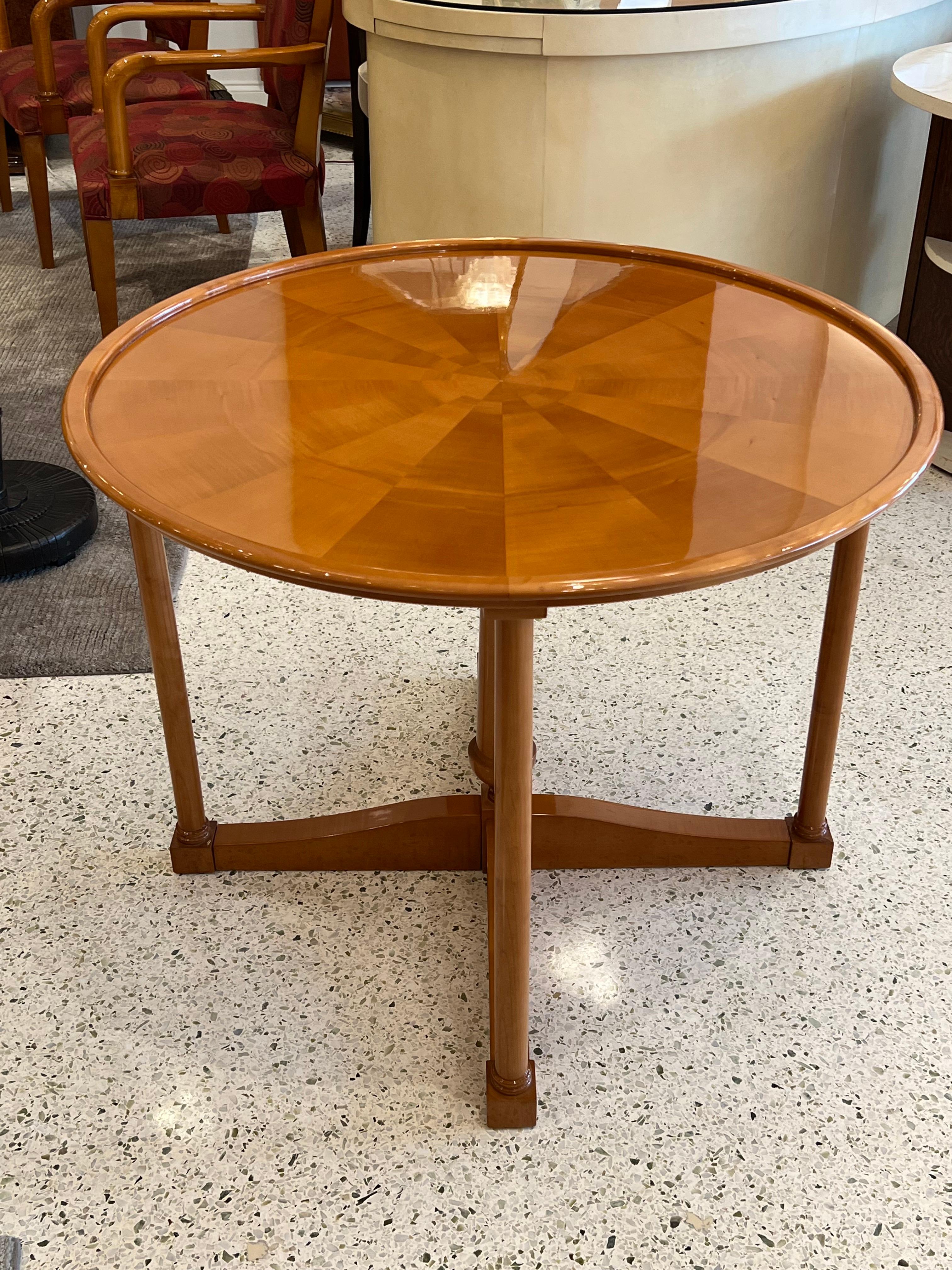 French Mid-Century Sycamore Wood Coffee Table by André Arbus For Sale