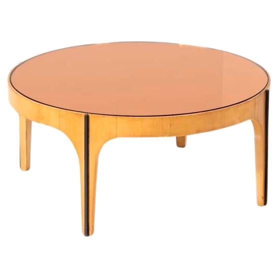 Sycomore circular coffee table by Max Ingrand for Fontana Arte, model 1774