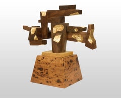 Walnut and Pecan Wooden Sculpture: Temples