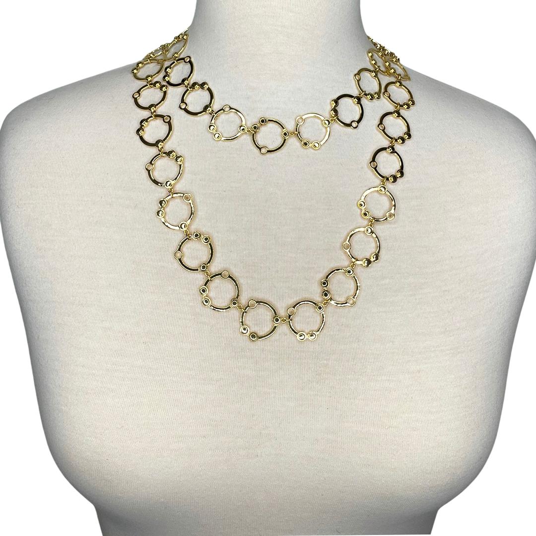Artist Syd + Pia The Rebellion Collection-Selene Orbital 14k Gold Plate Brass Necklace For Sale