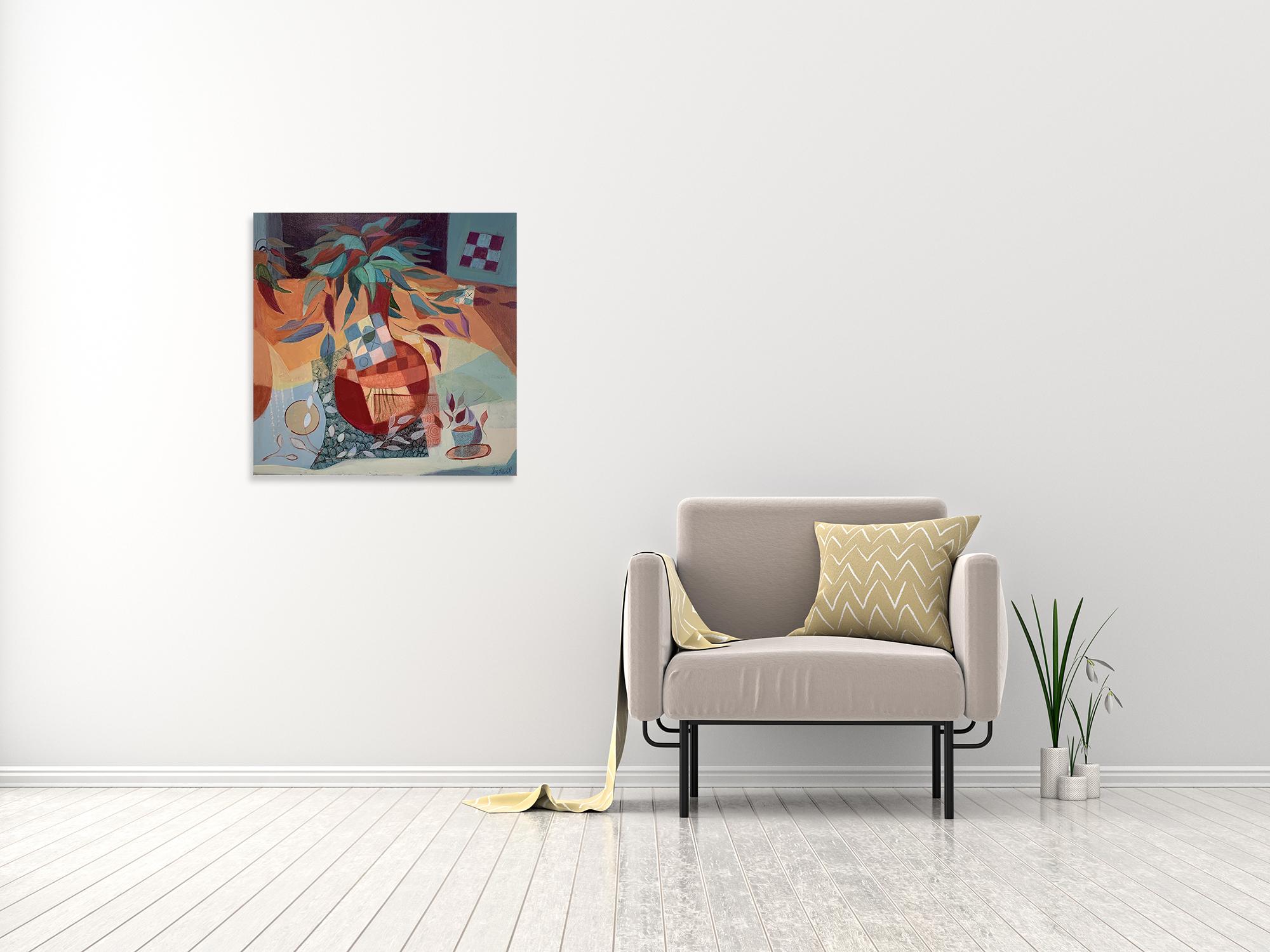 Leaf Game - Sydell Lewis - Abstract Painting For Sale 1