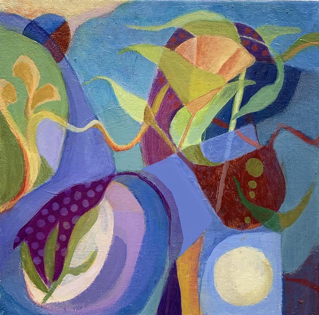 Peinture abstraite « On A Walk » de Sydell Lewis