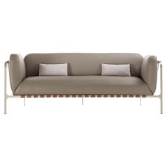 Sydney Beige Leather Sofa by Enrico Pellizzoni