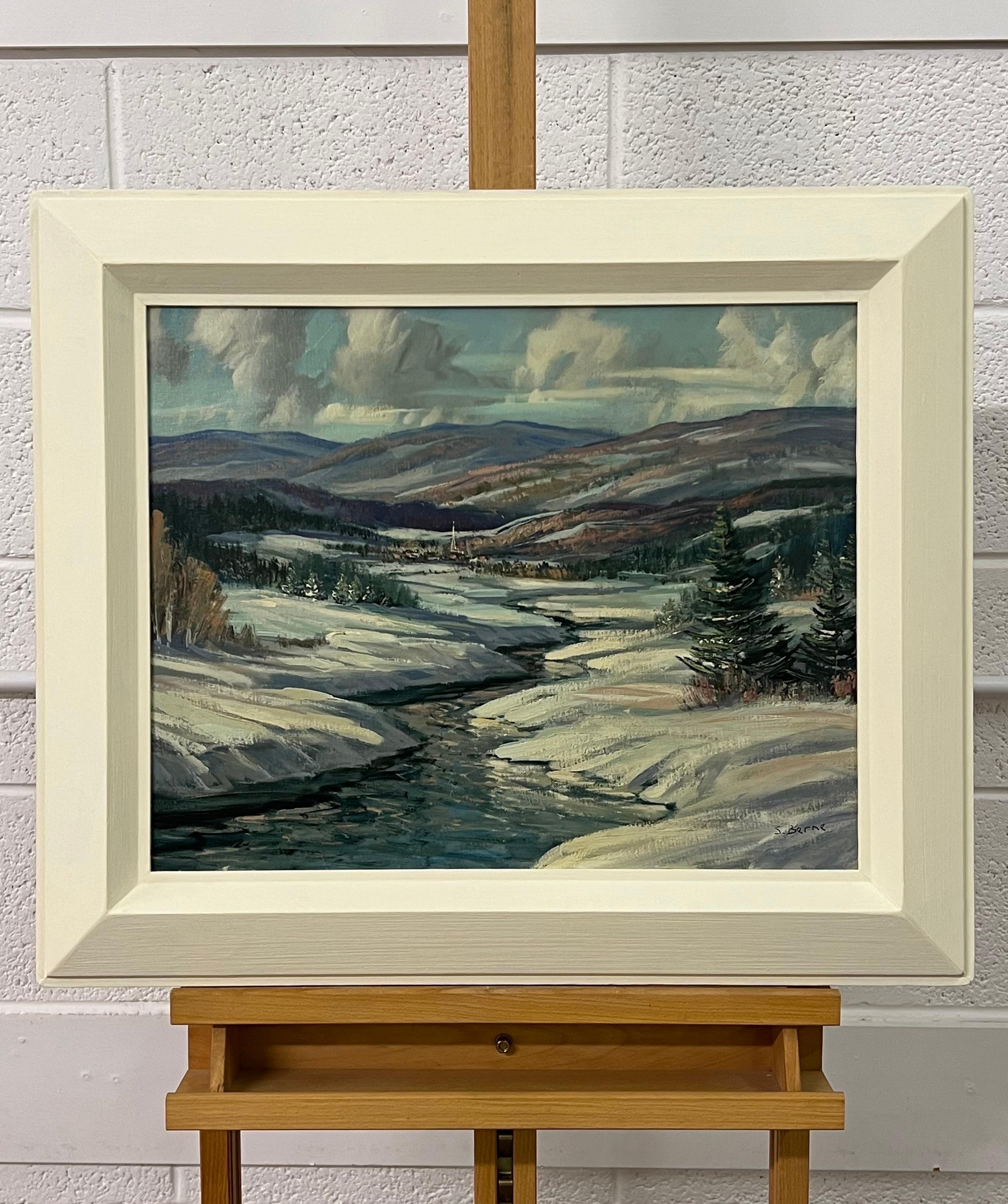 Vintage Winter Snowy River Mountain Landscape of Canada by 20th Century Artist - American Modern Painting by Sydney Berne