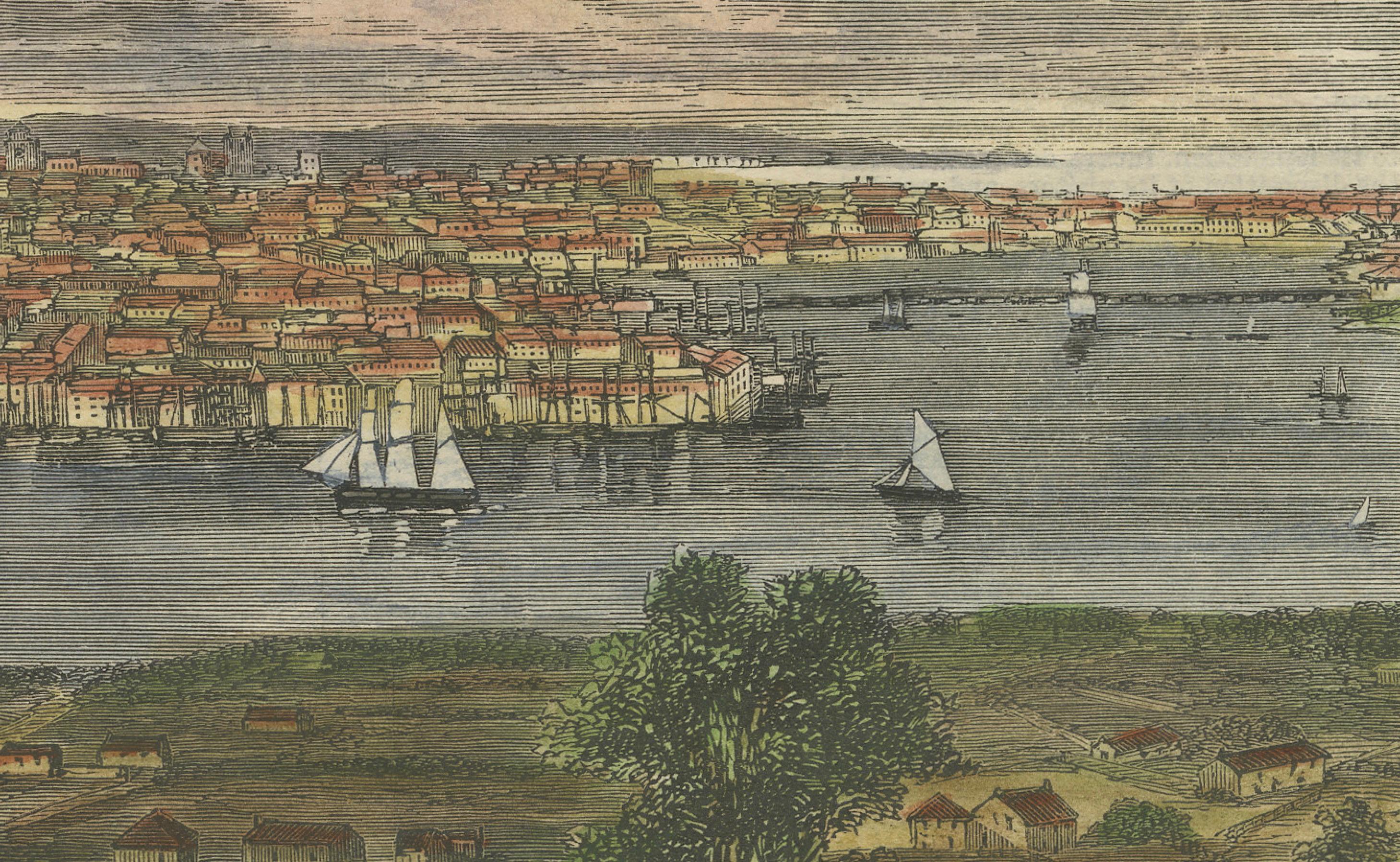 Maritime Sydney: Entrance to Port Jackson and A Panoramic View of the Capital of New South Wales

Description:
This page from 