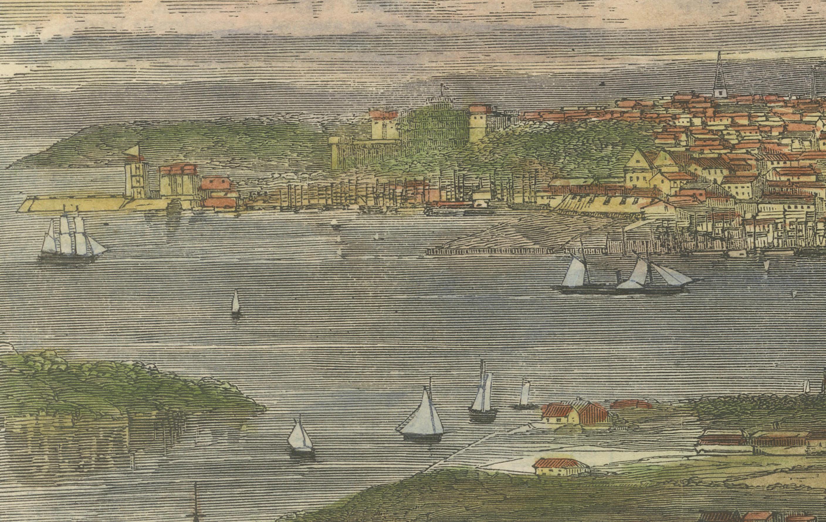 Sydney: Entrance to Port Jackson and A View of the Capital of New South Wales In Good Condition For Sale In Langweer, NL