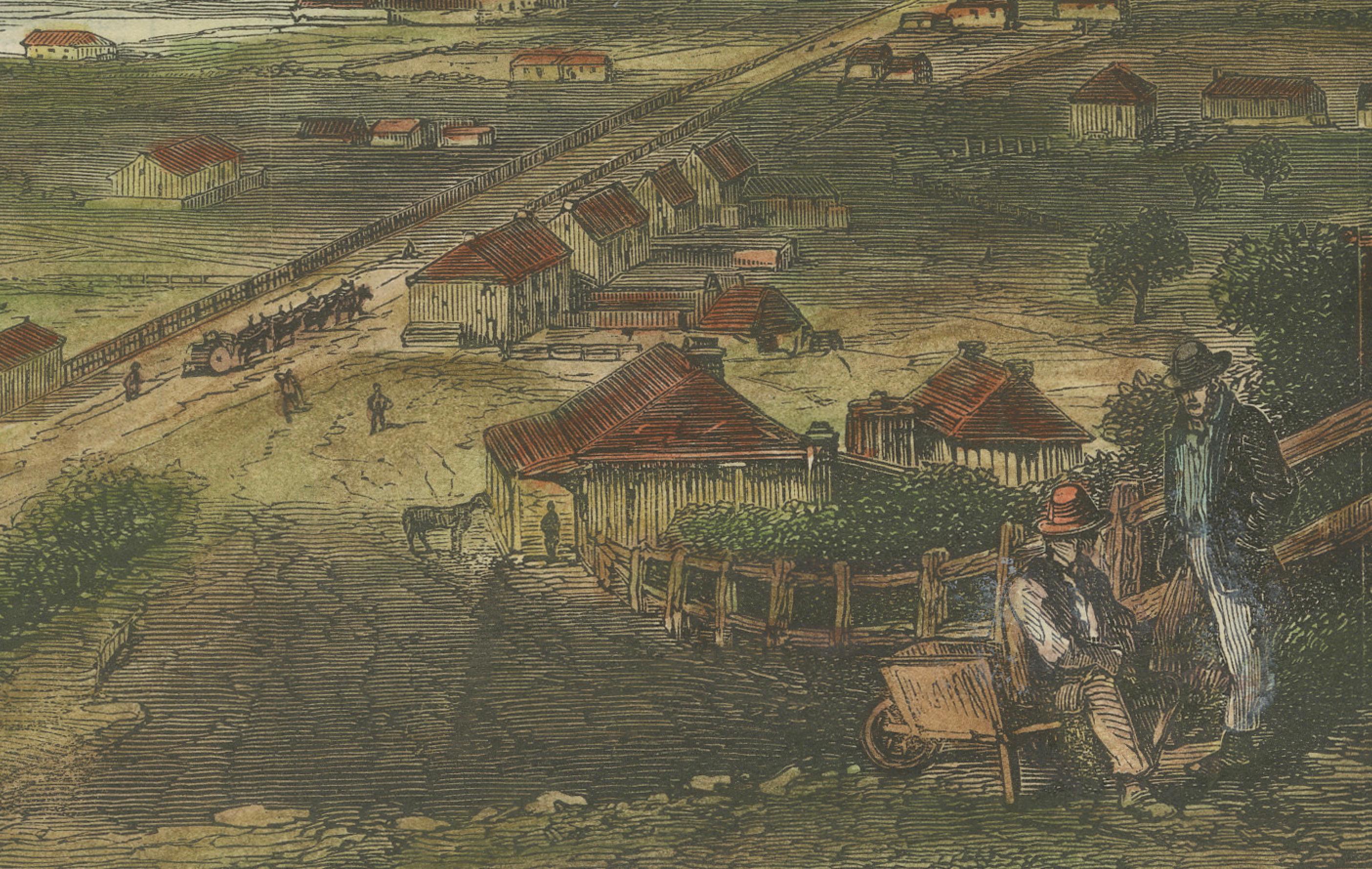 Mid-19th Century Sydney: Entrance to Port Jackson and A View of the Capital of New South Wales For Sale