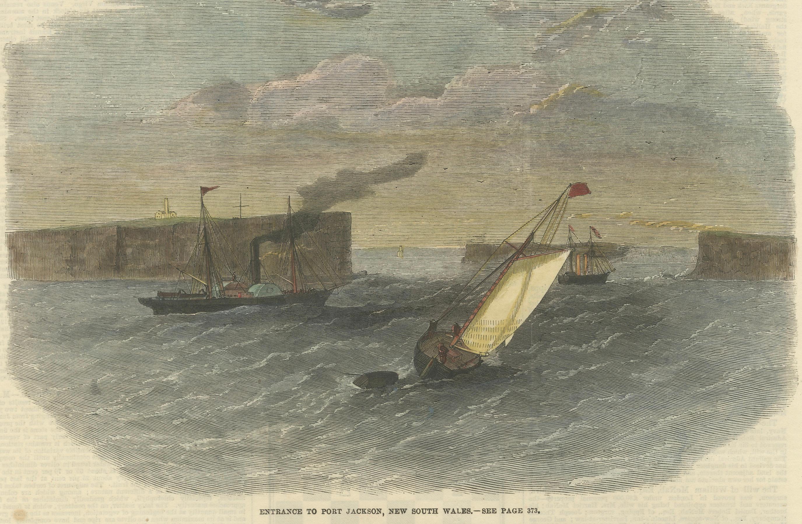 Sydney: Entrance to Port Jackson and A View of the Capital of New South Wales For Sale 2