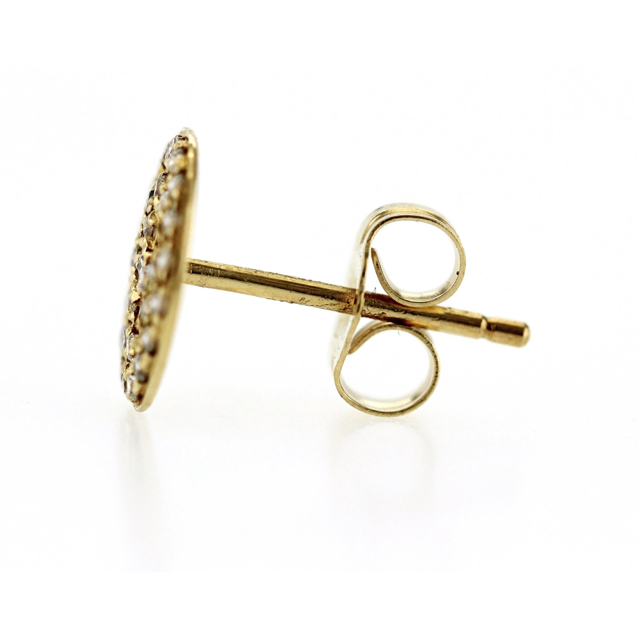 100% Authentic, 100% Customer Satisfaction
Height: 8.5 mm
Width: 8.5 mm
Metal: 14 K Yellow Gold
Hallmarks: 14K
Total Weight: 0.5 Gram
Stone Type: Diamond, Approximately 0.16 CT Clarity: VS-I1 Color: H-M 
Condition: Pre-Owned
Estimated Price: