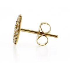 Sydney Evan 14K Yellow Gold Pave Diamond Happy Face Single Stud Earrings