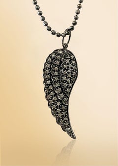 Sydney Evan Black Gold and Diamond Pendant Necklace