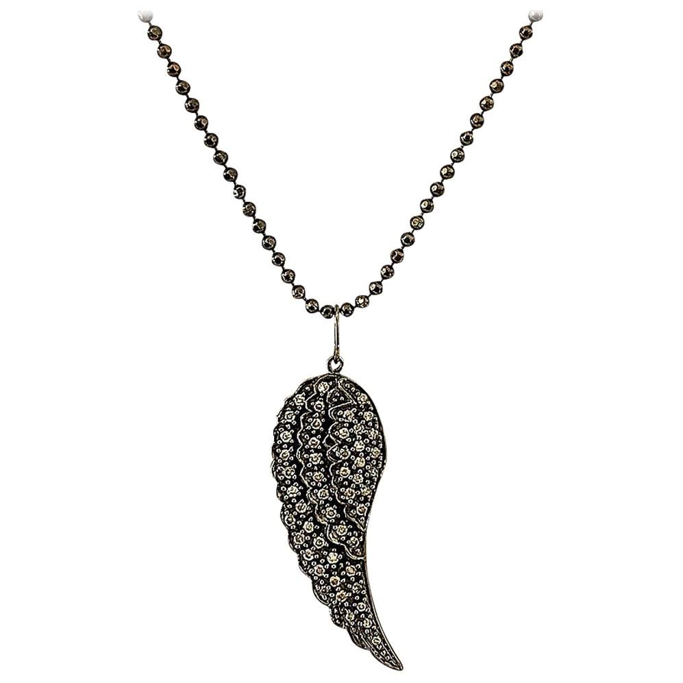 Sydney Evan Black Gold and Diamond Pendant Necklace For Sale