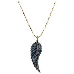 Sydney Evan Blue Sapphire Black Gold Pendant Necklace