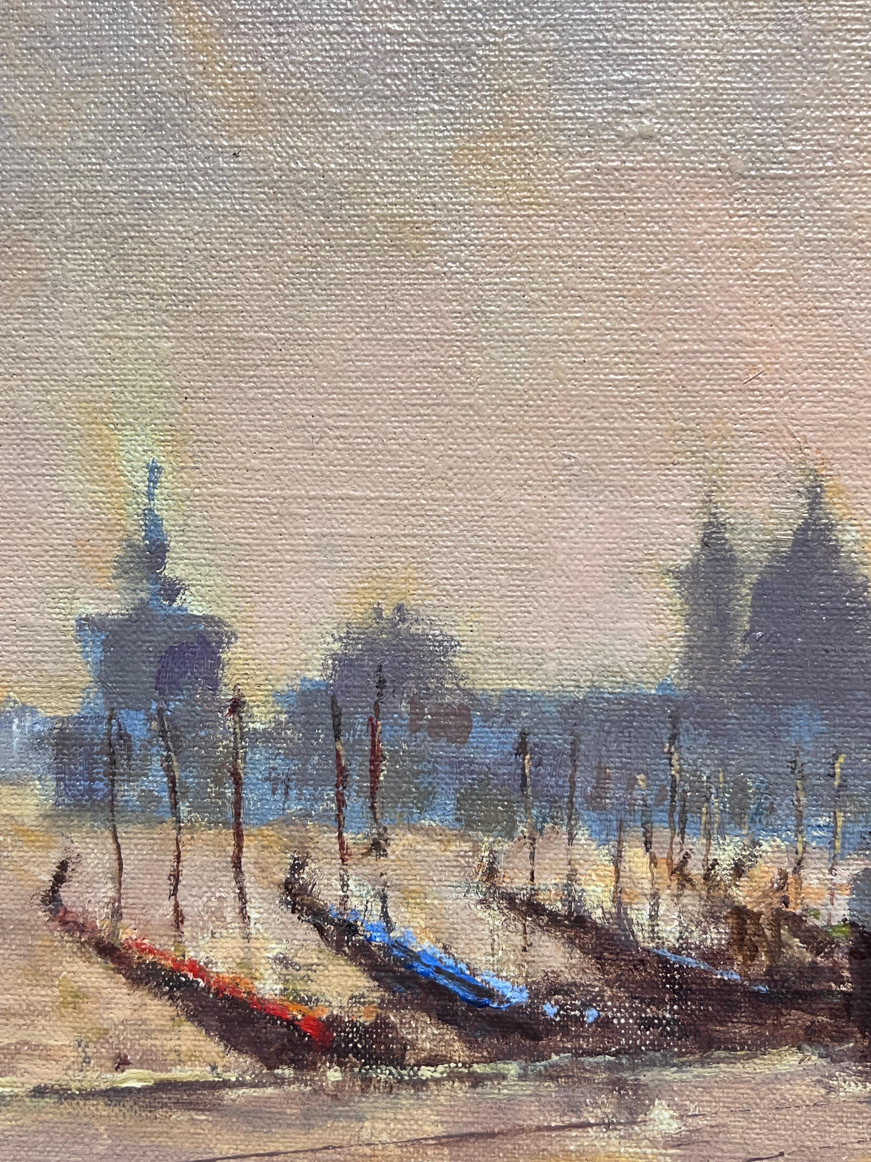 The Grand Canal Venice British Signed Impressionist Oil Painting Listed Artist For Sale 3