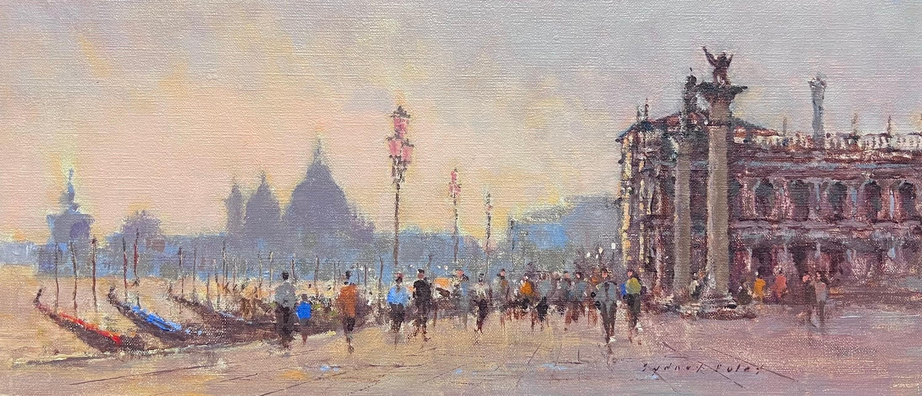 Sydney Foley Figurative Painting - The Grand Canal Venice British Signed Impressionist Oil Painting Listed Artist