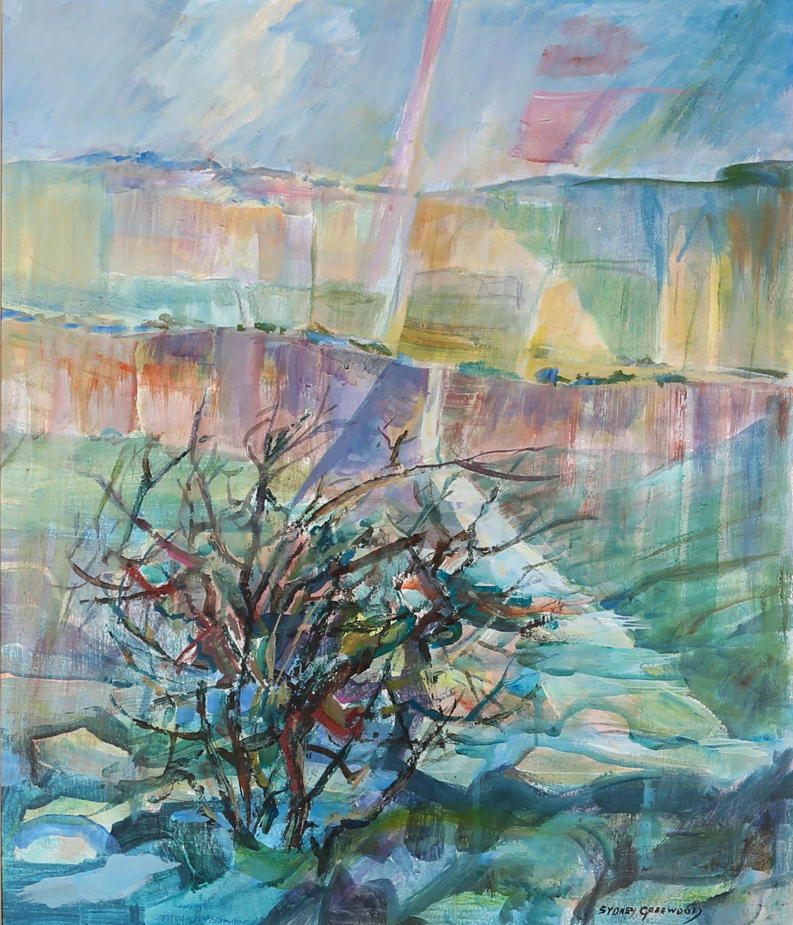 Sydney Greenwood (1913-2001) - 20th Century Acrylic, Windswept Thorn Tree For Sale 1