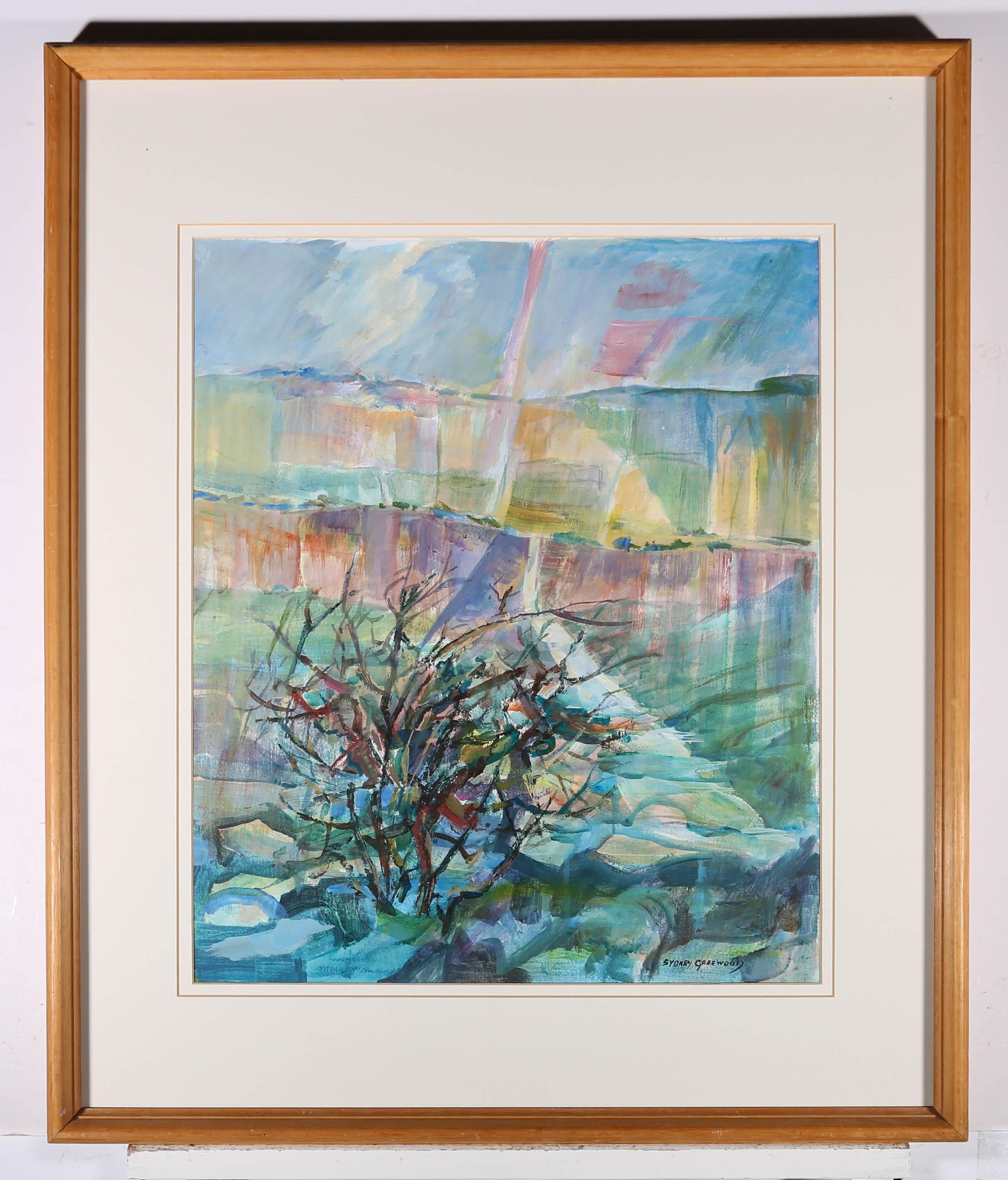 Sydney Greenwood (1913-2001) - 20th Century Acrylic, Windswept Thorn Tree For Sale 2