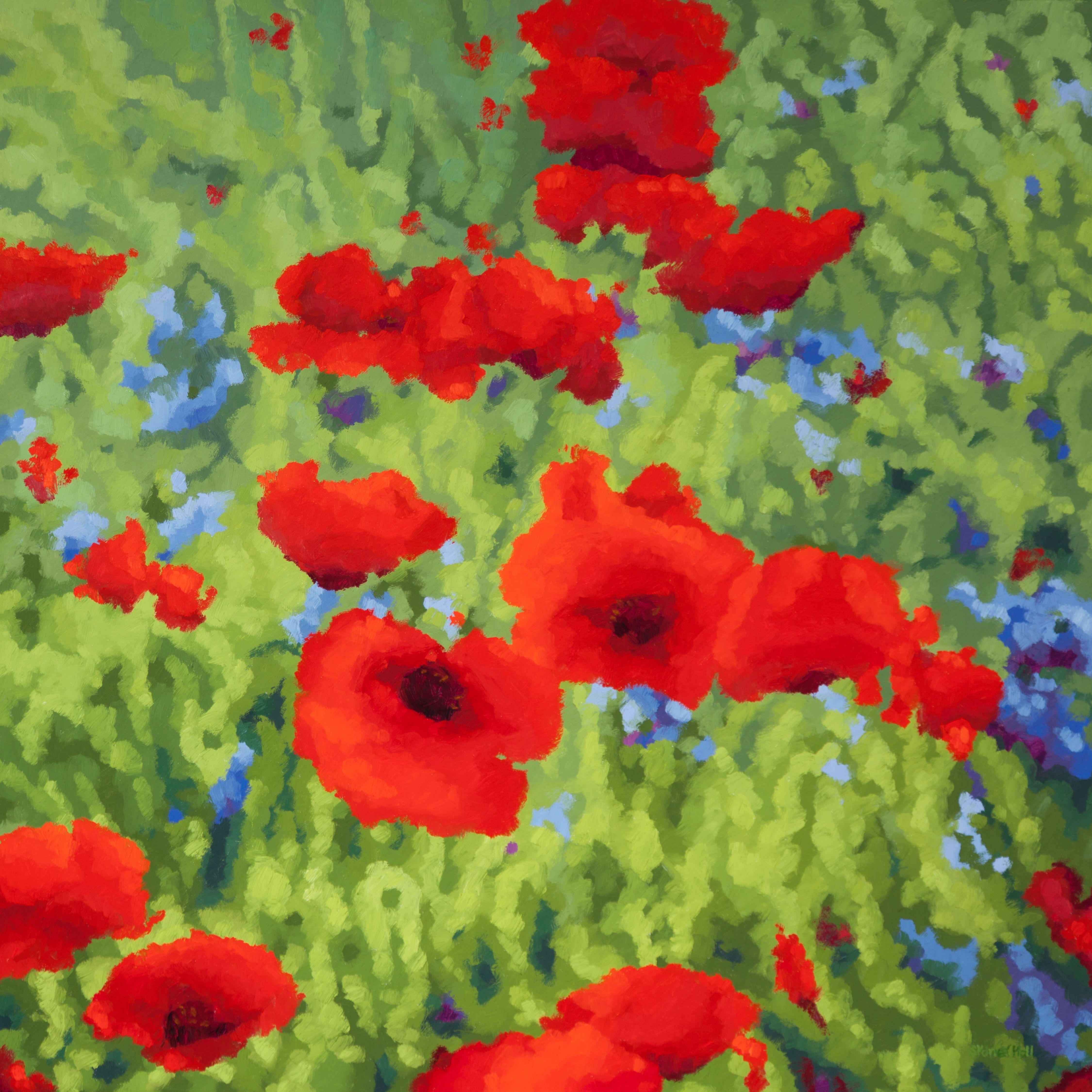 La beauté en fleurs, peinture à l'huile sur toile - Painting de Sydney Hall
