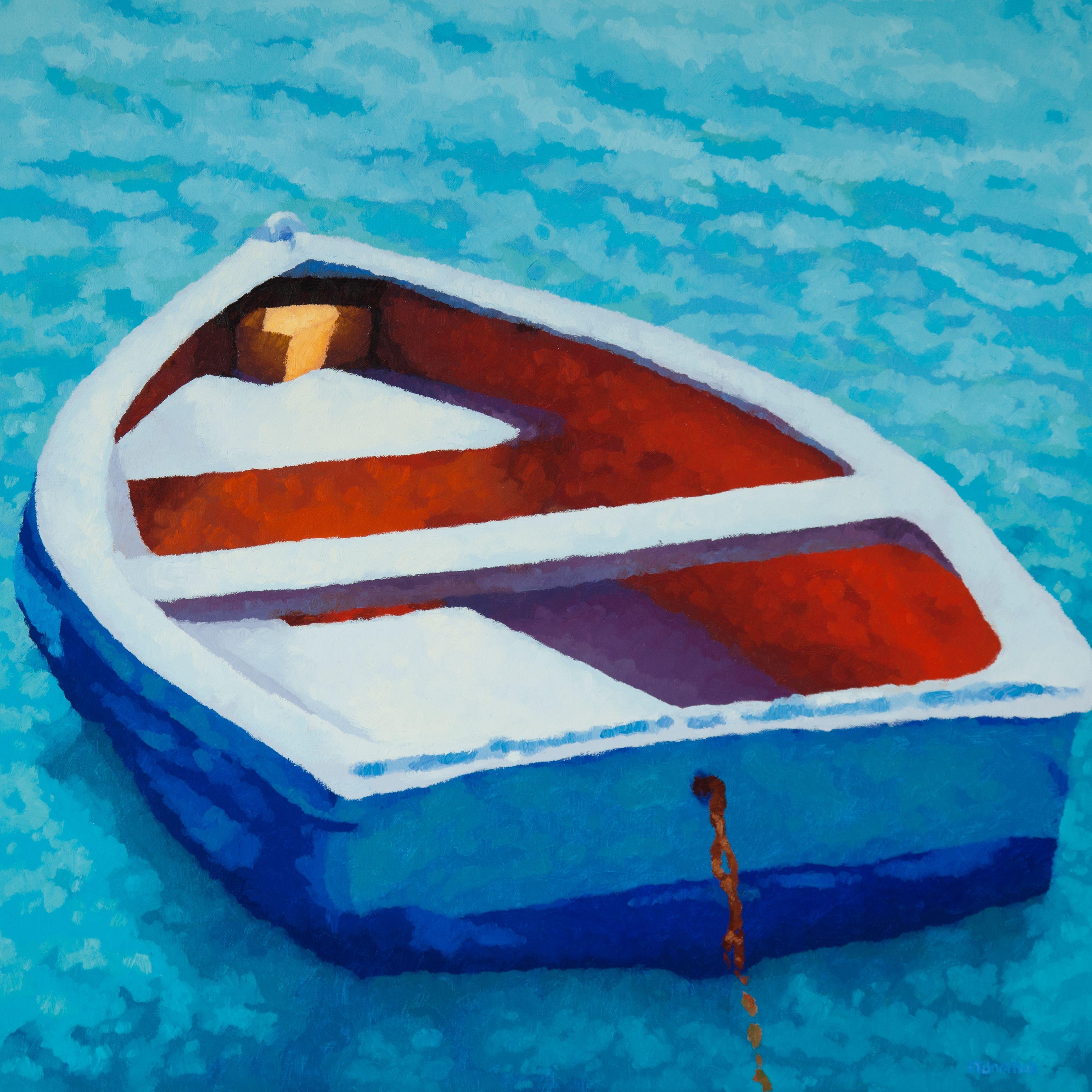 A splendid little boat waits along the shore for you to come aboard. Celebrate a day in the sun no matter what the weather or season"¦ remember your sunscreen and seize the day"¦instant impact"¦ gallery-wrapped canvas, jumbo stretchers. (stapled on