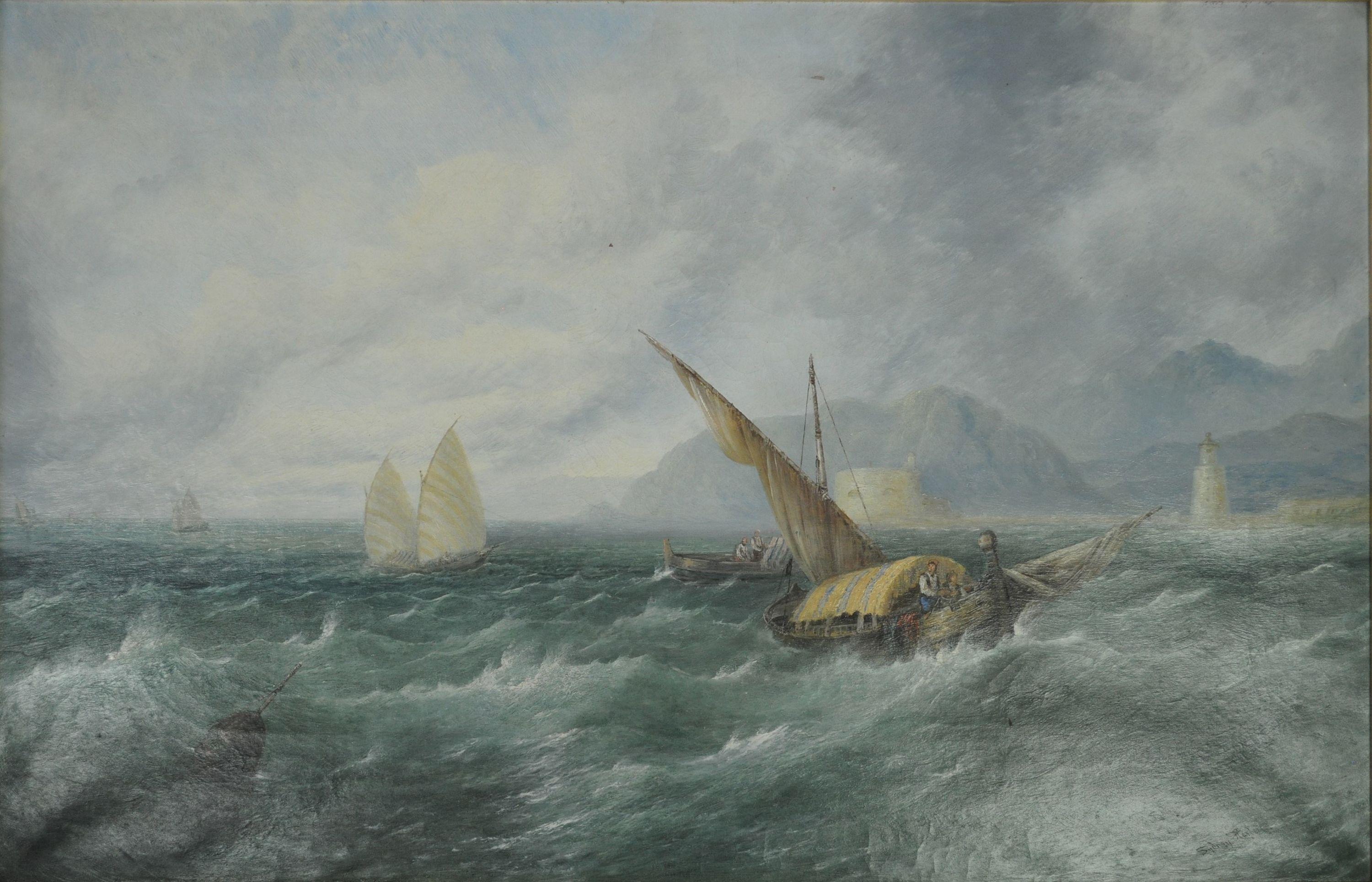 English Sydney Herbert 1854-1915, Straits of Messina, Sicily