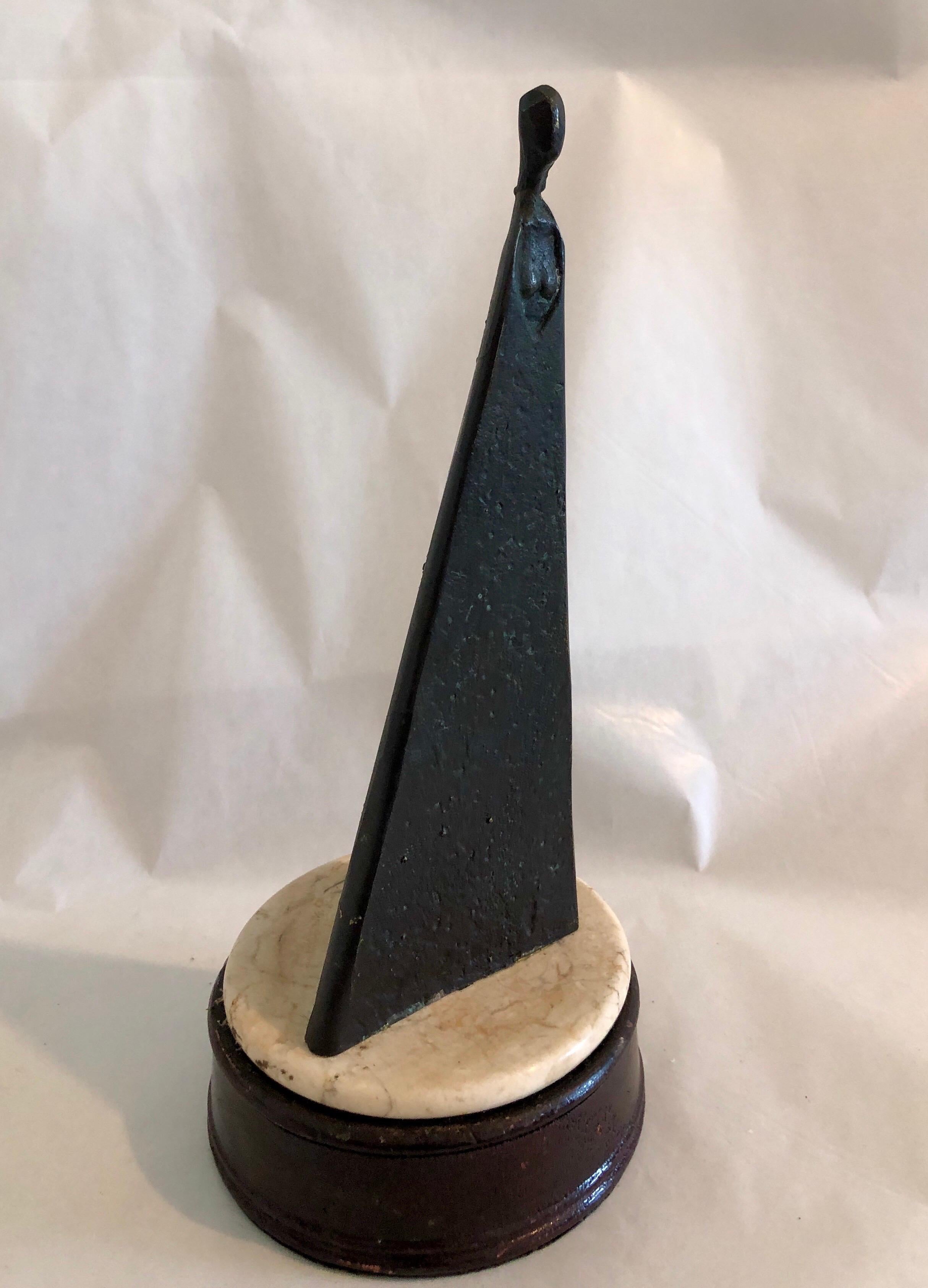 Sculpture minimaliste africaine moderniste d'un nu féminin en bronze de Sydney Kumalo en vente 9