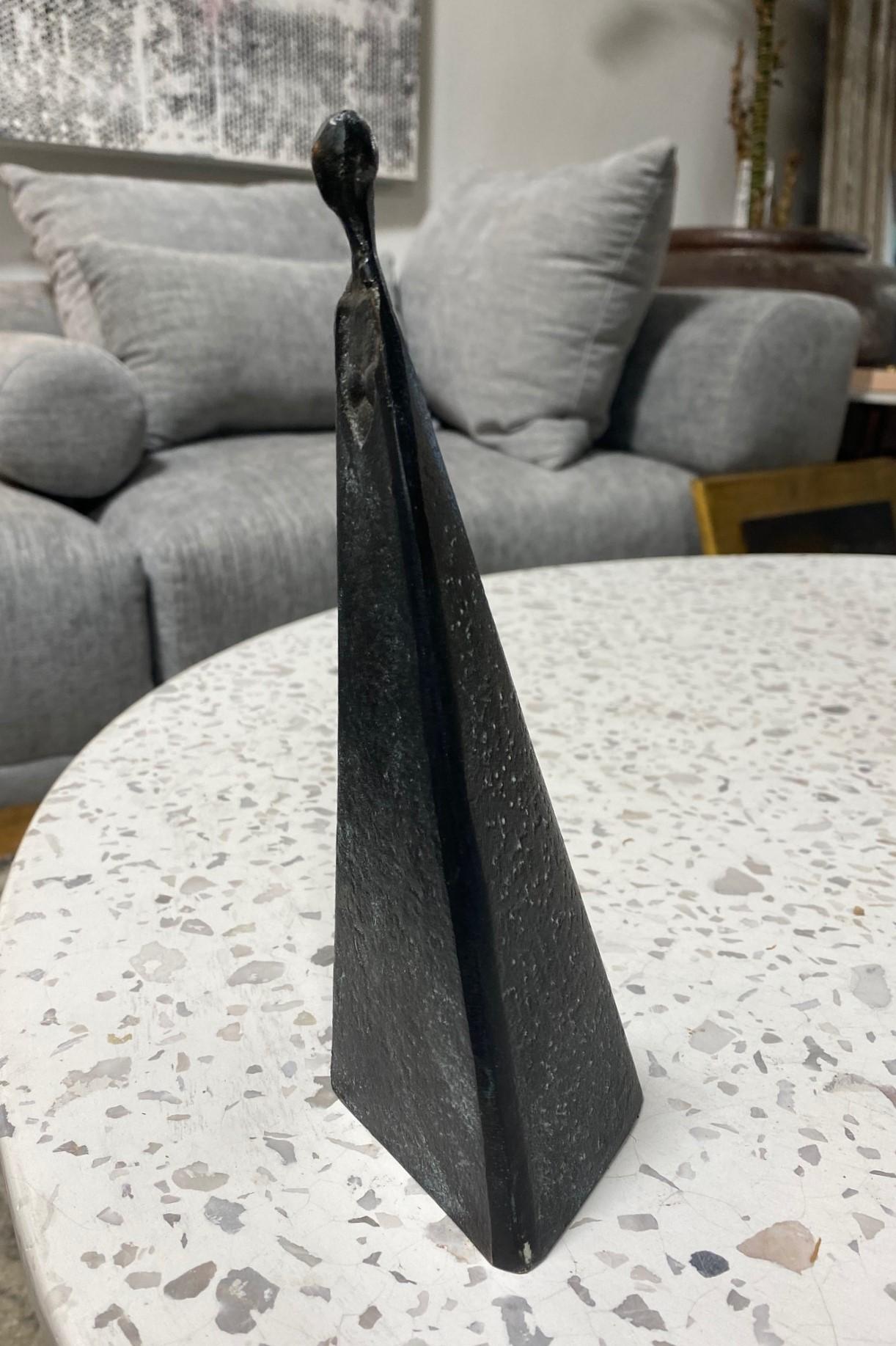 Mid-Century Modern Modernist Female Figural Bronze Sculpture in Style of Sydney Kumalo For Sale
