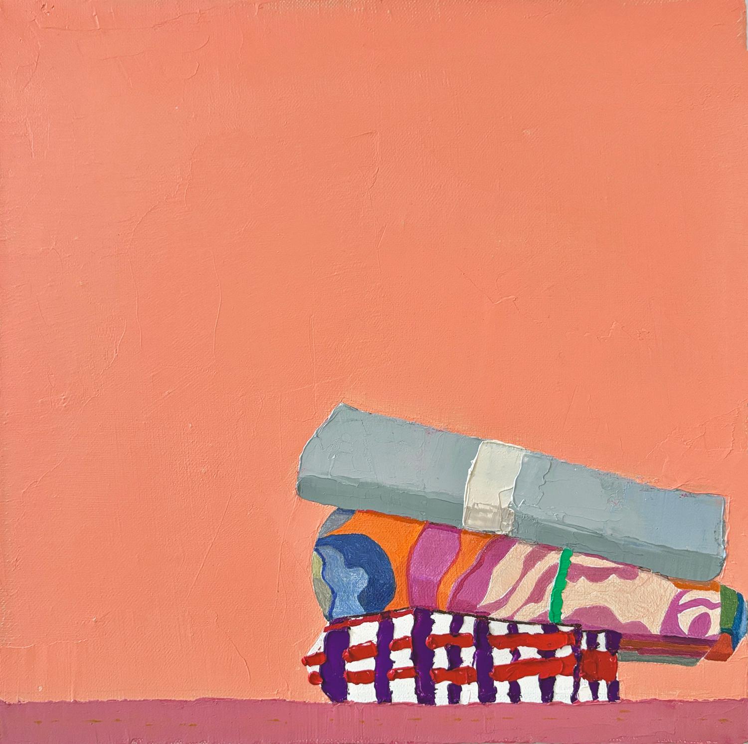 "Still Life with Three Bundles" 2025 oil on panel