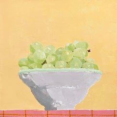 Sydney Licht ""Nature morte avec bol de raisins"" - Peinture à l'huile contemporaine