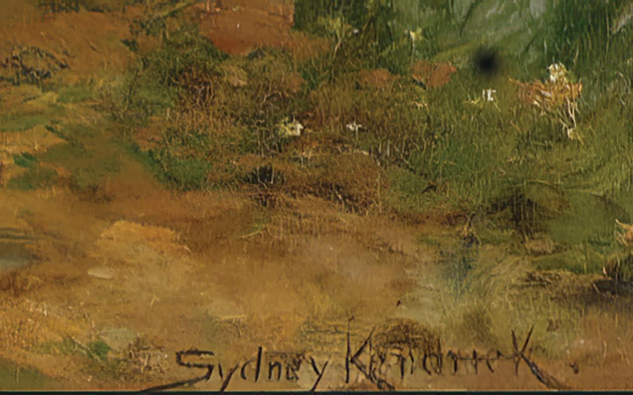 Une promenade dans les bois - Marron Portrait Painting par Sydney Percy Kendrick