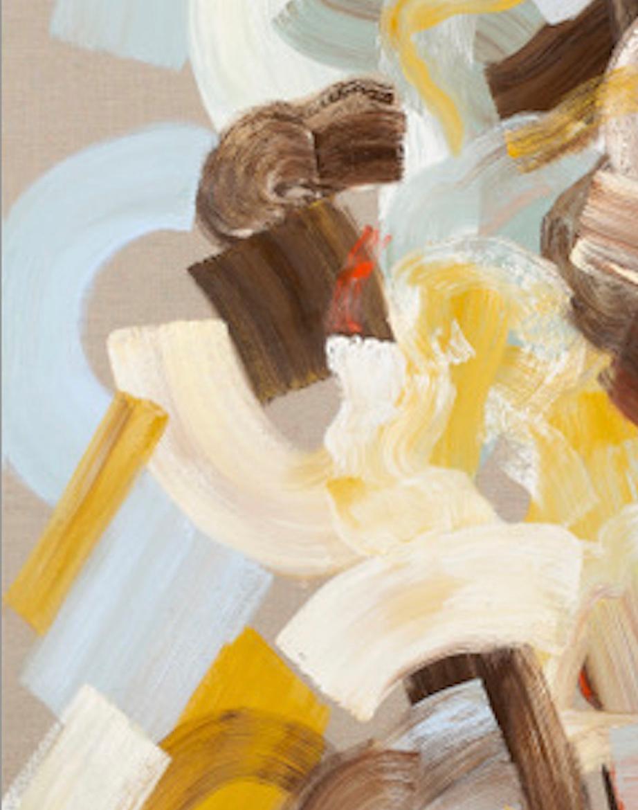 Angle of Repose II - Beige Abstract Painting by Sydney Yeager