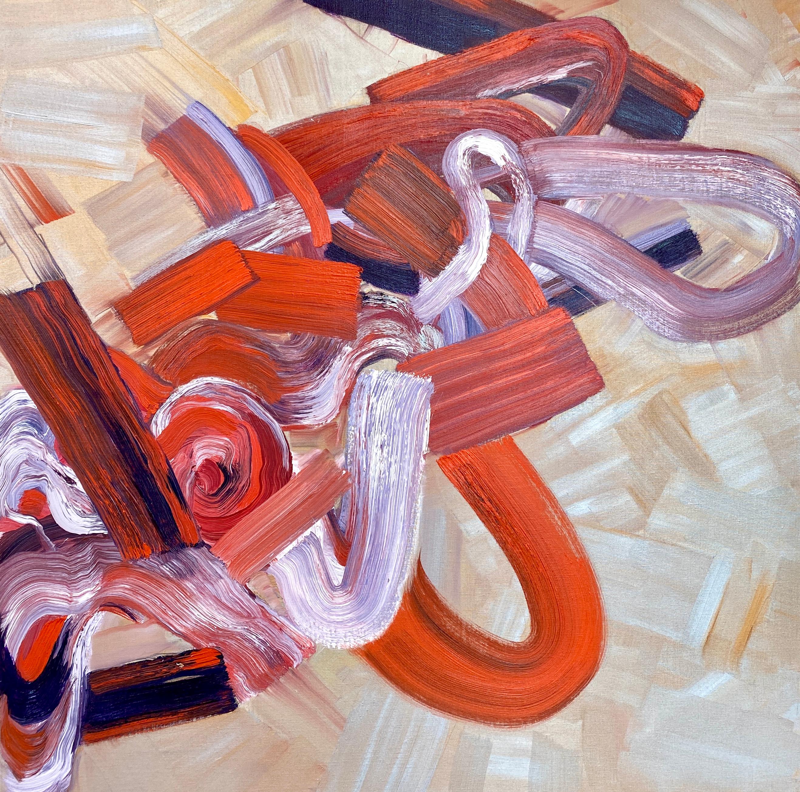 Sydney Yeager Duet 2, Gestural Abstract Painting, Oil on Linen