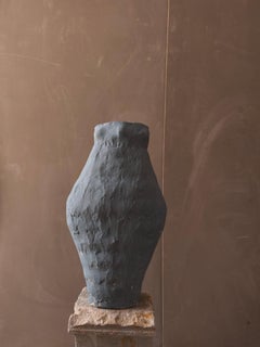 syj 20 by asterisque. Hand-Crafted Organic Blue Stoneware Vase, Spain, New