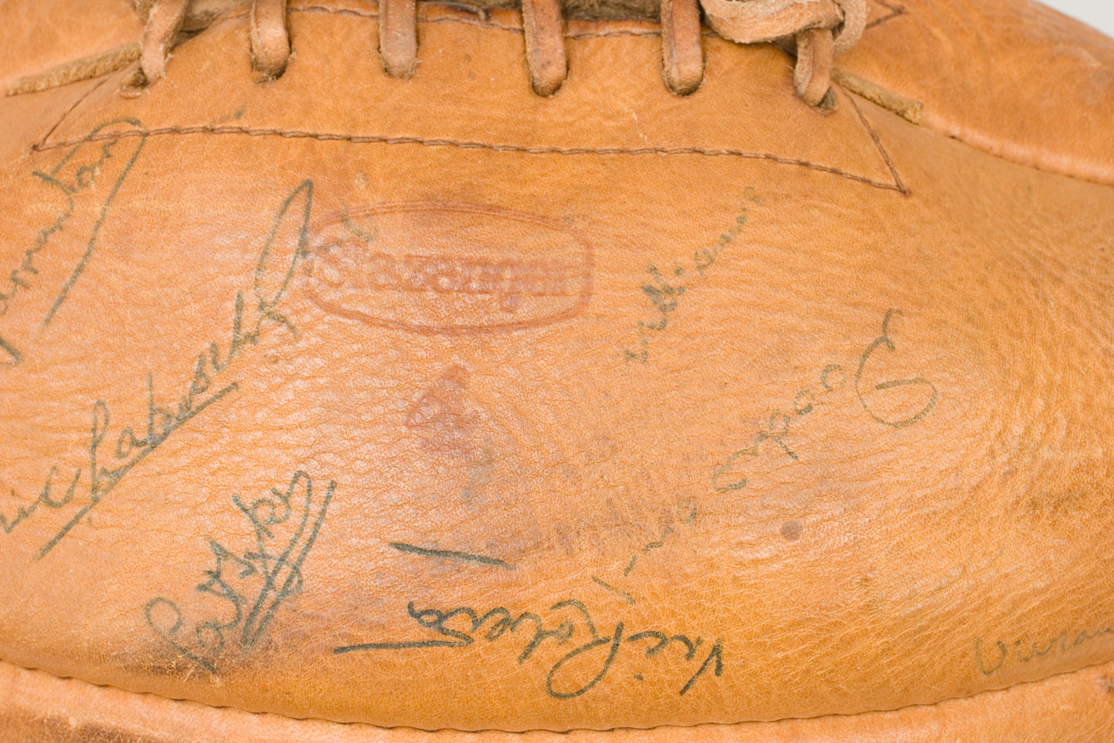 Sykes Rugby Ball, Signed by 1954 England, Scotland, Wales & Ireland Rugby Teams In Good Condition In Oxfordshire, GB