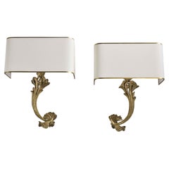 Sylva Bernt - Paire Exceptionnelle d'Appliques en Bronze Patiné (circa 1950)