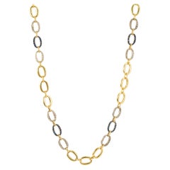 Sylva 
Cie 18K Yellow Gold 
Sterling Silver Sapphire Oval Link Chain Necklace