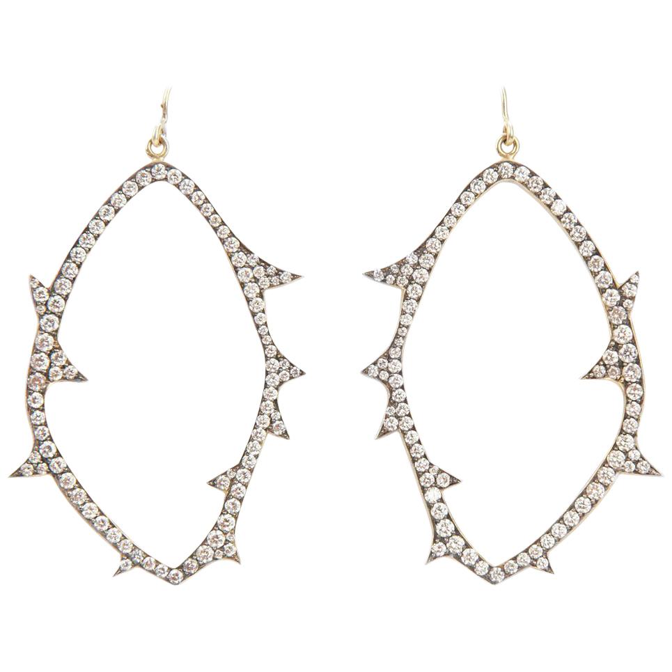 Sylva & Cie Open Faced Diamond Earrings