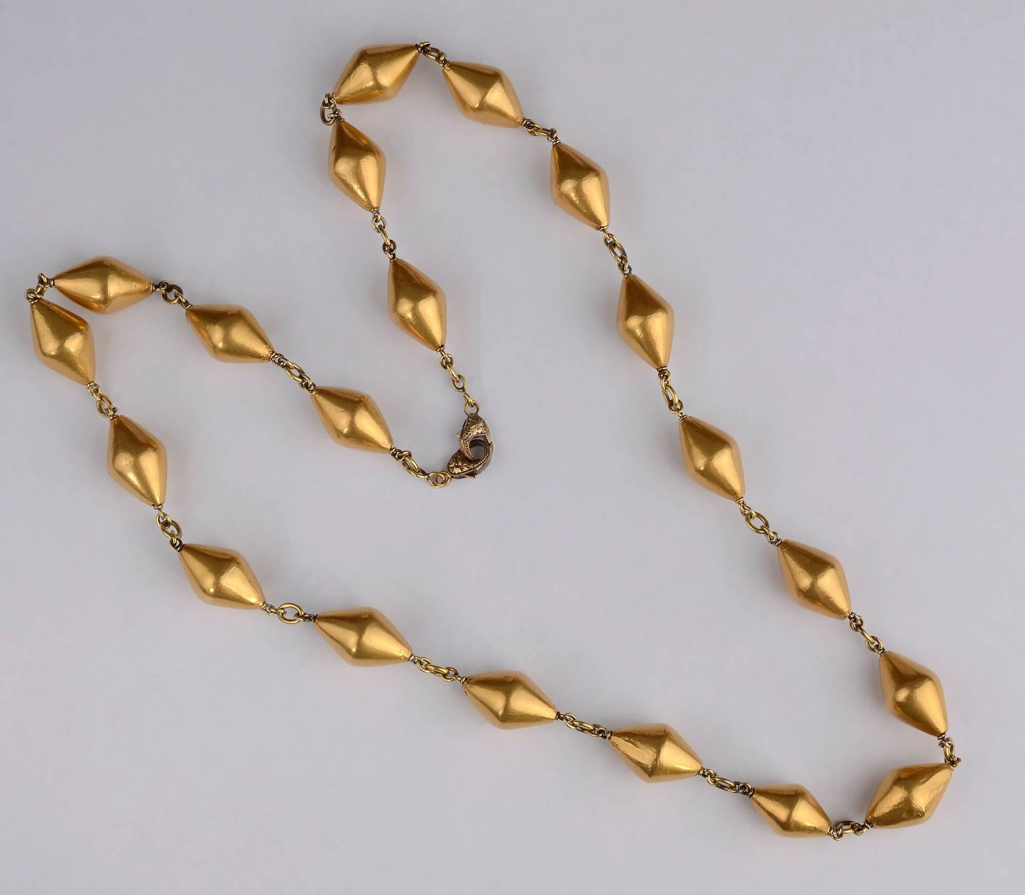 Modern Sylva Et Cie Long Gold Necklace For Sale