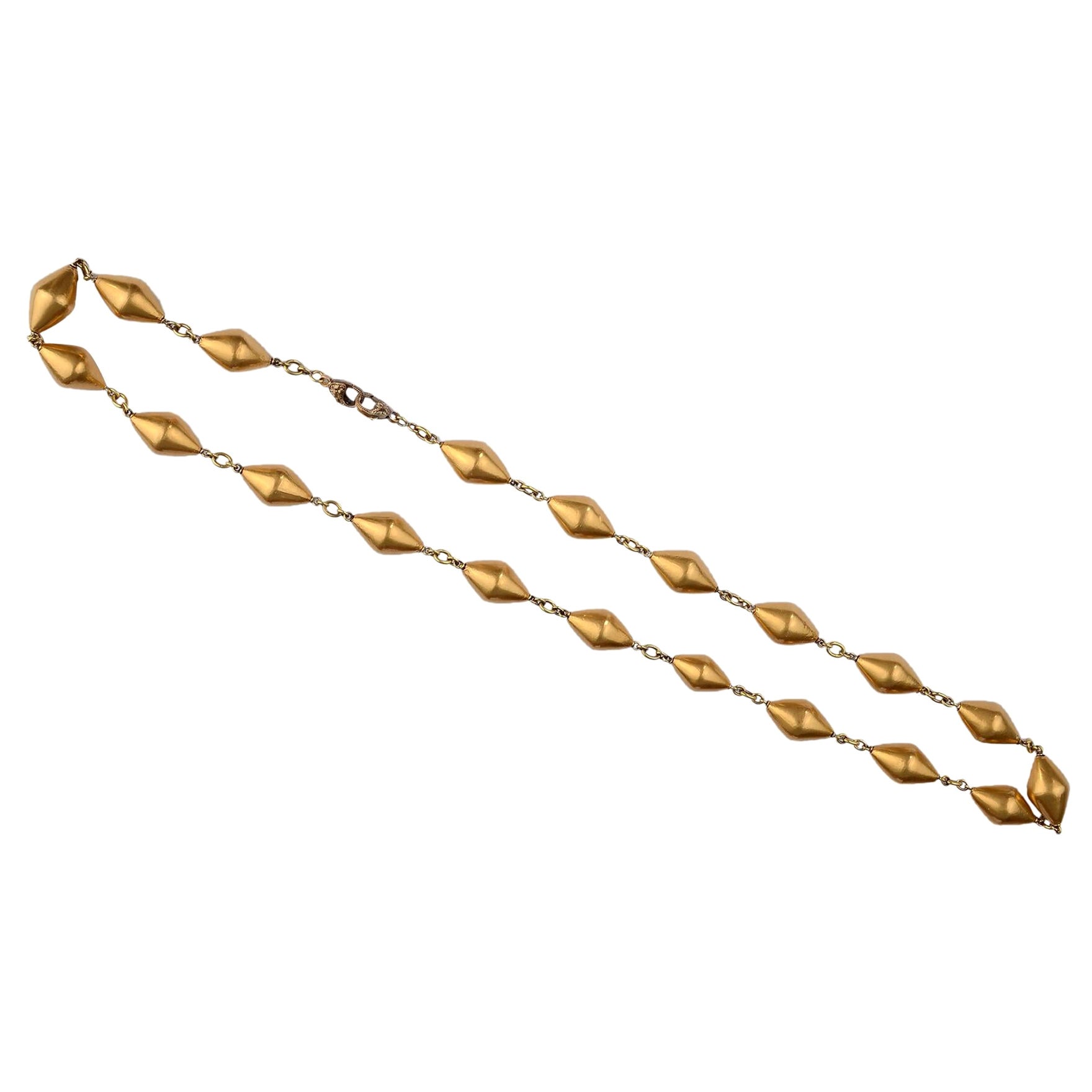 Sylva Et Cie Long Gold Necklace For Sale