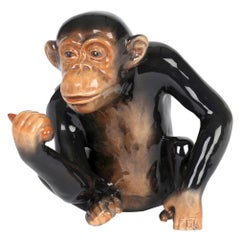 Vintage Sylvac English Art Deco Large Pottery Chimpanzee Figure