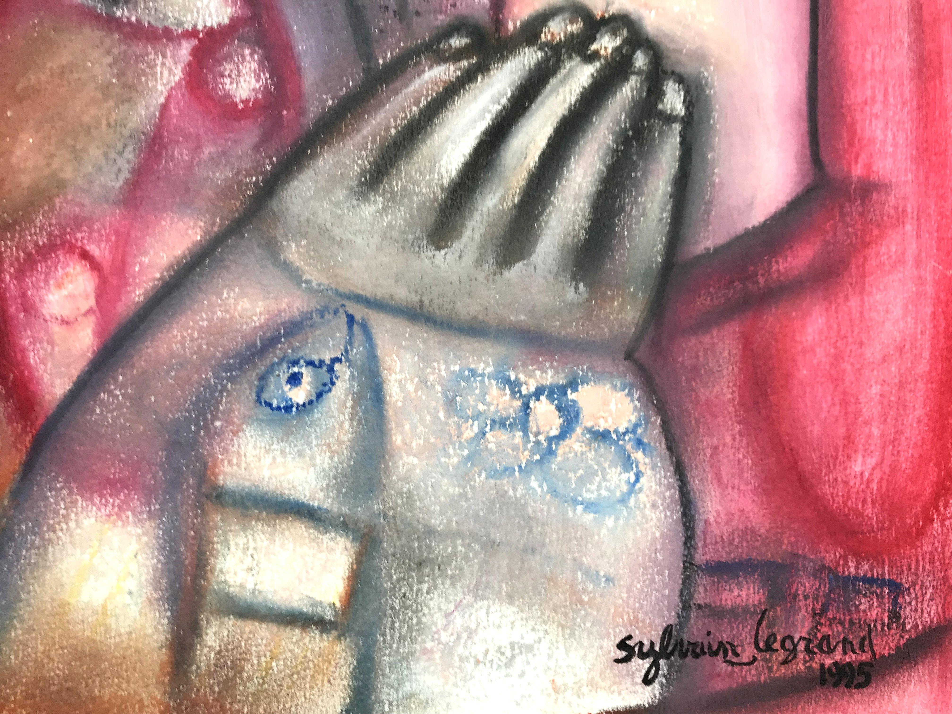 Je n'attends que toi - Figurative Painting Grigio di Sylvain Legrand