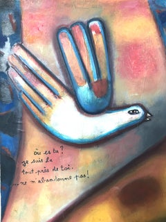 Ou es Tu ? Je suis Là ...Contemporary French Figurative Oil painting