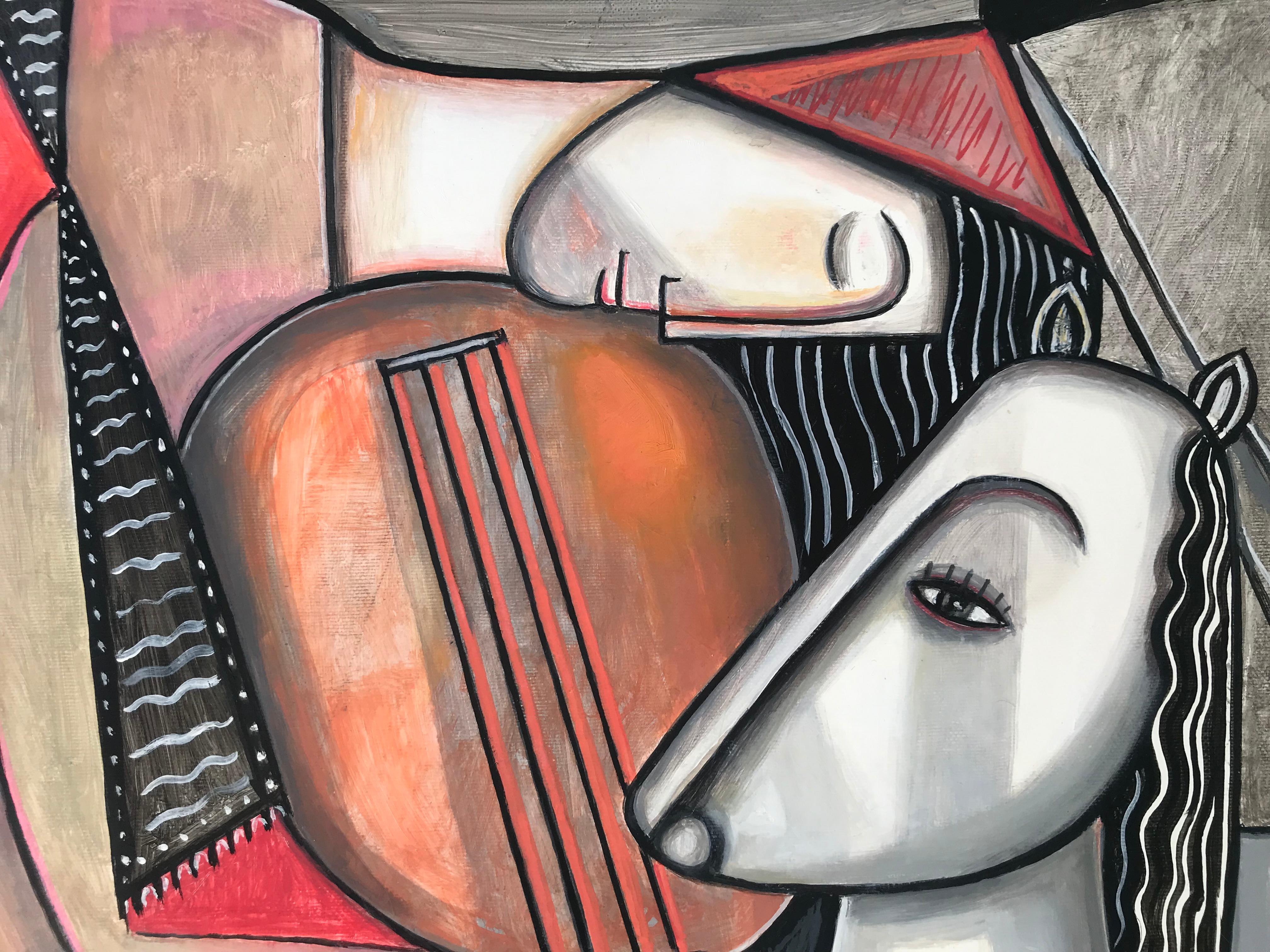 Tu es la Main qui caresse mes Yeux - Painting by Sylvain Legrand