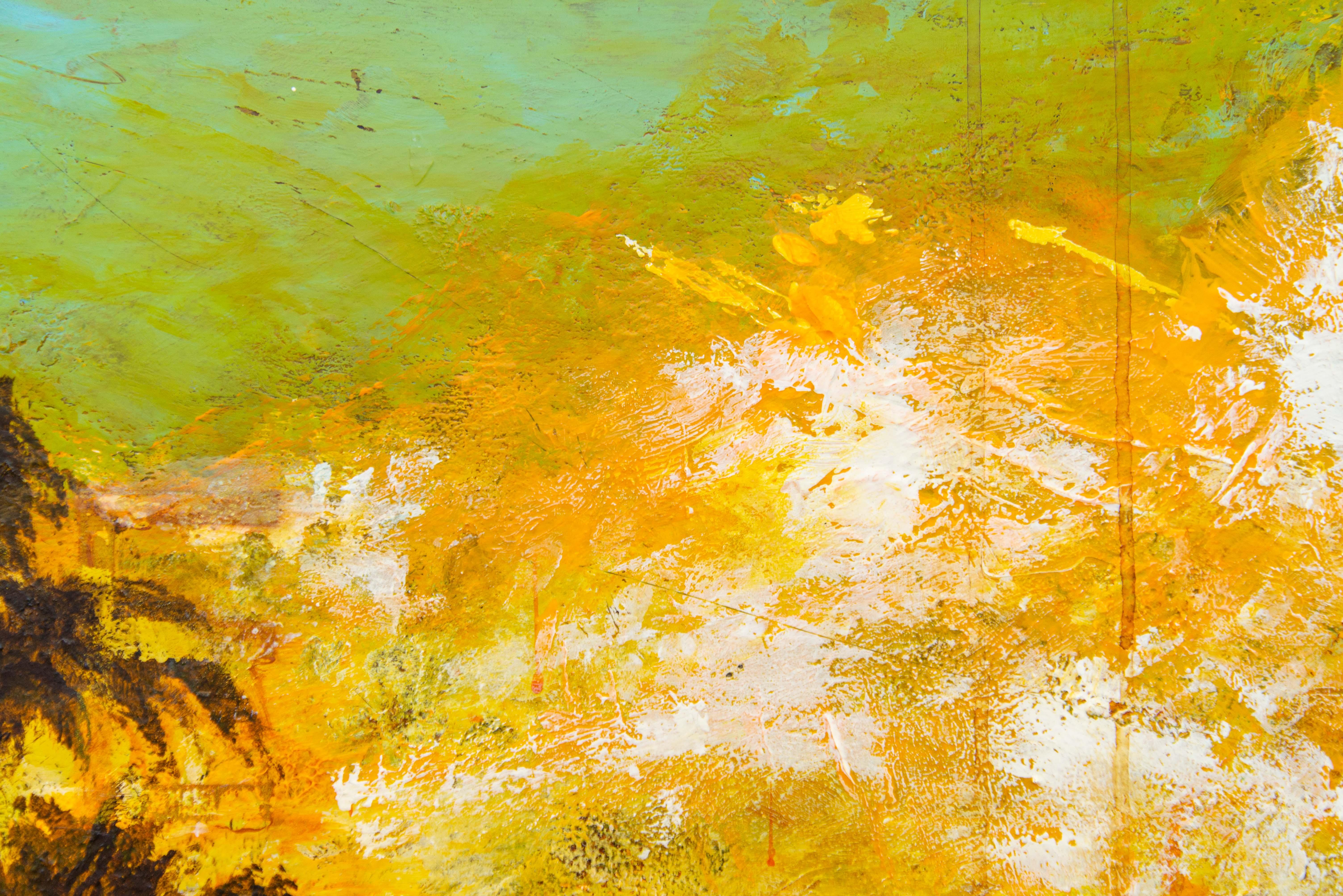 #Land - large, vibrant, bold, impressionist, landscape, acrylic on panel For Sale 5