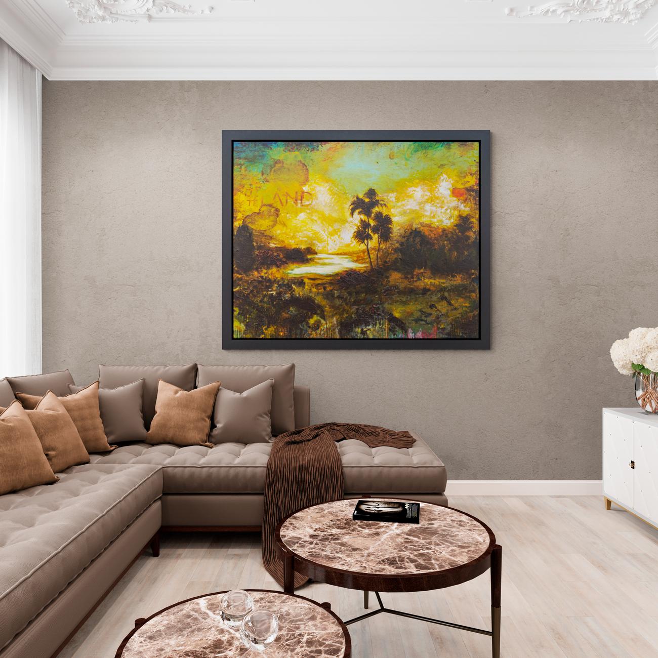 #Land - large, vibrant, bold, impressionist, landscape, acrylic on panel For Sale 8