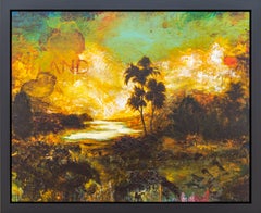 #Land - grande, vibrante, audace, impressionista, paesaggio, acrilico su pannello