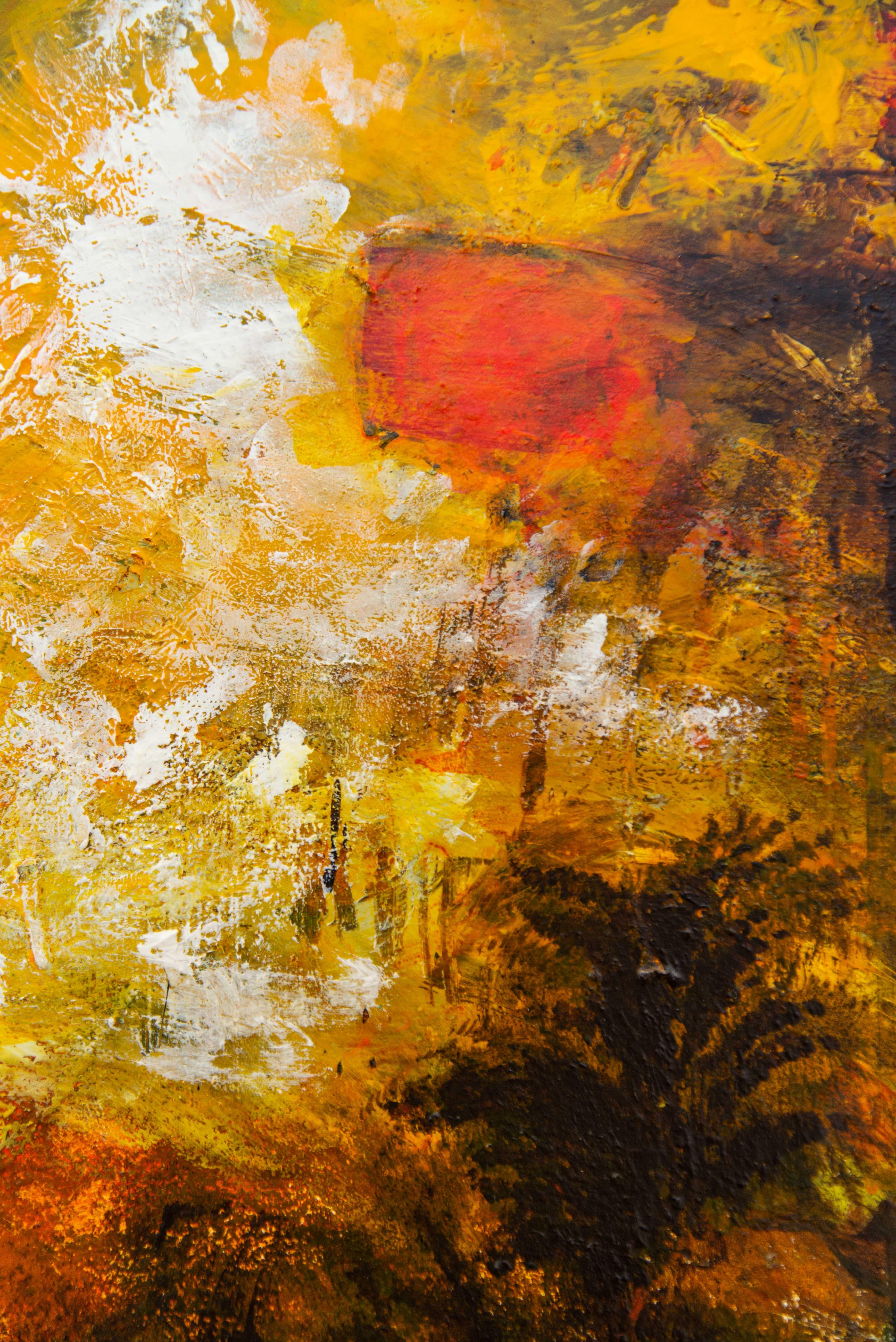 #Land - large, vibrant, bold, impressionist, landscape, acrylic on panel For Sale 1