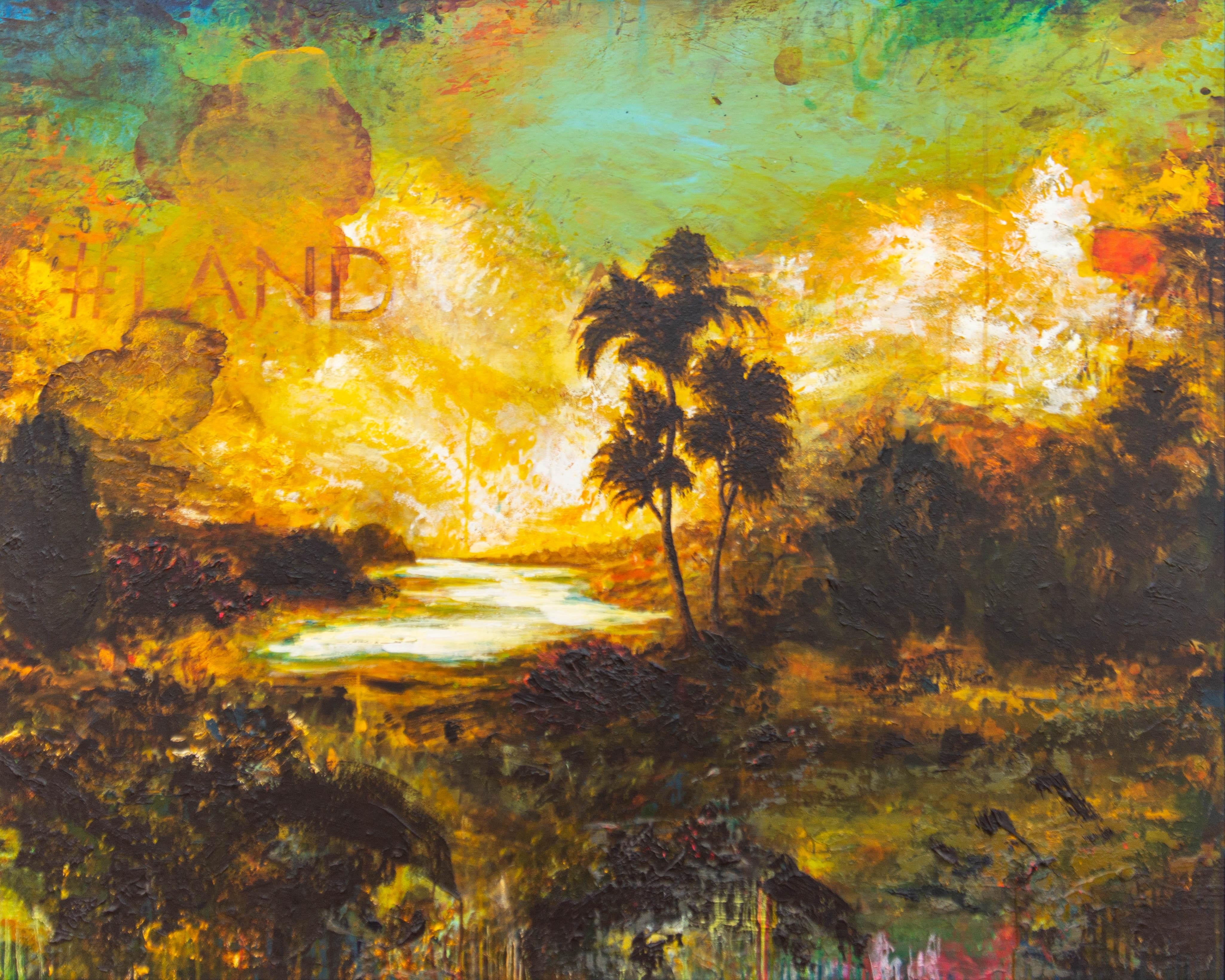 Sylvain Louis-Seize Landscape Painting - #Land - large, vibrant, bold, impressionist, landscape, acrylic on panel