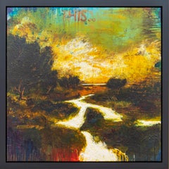 Questo... - vibrante, audace, impressionista, paesaggio, acrilico su pannello