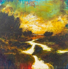 Ce... - vibrant, audacieux, impressionniste, paysage, acrylique sur panneau